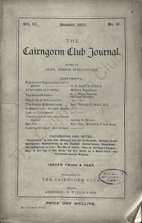 The Cairngorm Club Journal No 18 cover